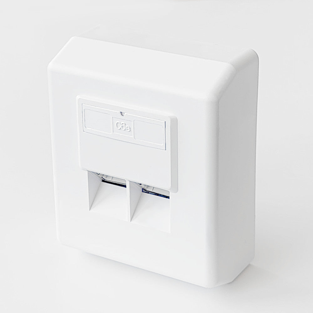 Bleil Netzwerkanschlussdose Cat.6 (1Gbit/s) 2x RJ45 (35286) Ansicht schräg