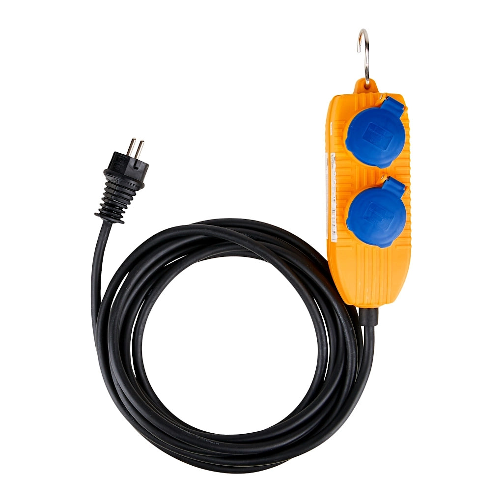 Brennenstuhl Baustellenkabel mit Powerblock 4-fach 5m IP54 (1169200010) Draufsicht mit zusammengerollten Kabel