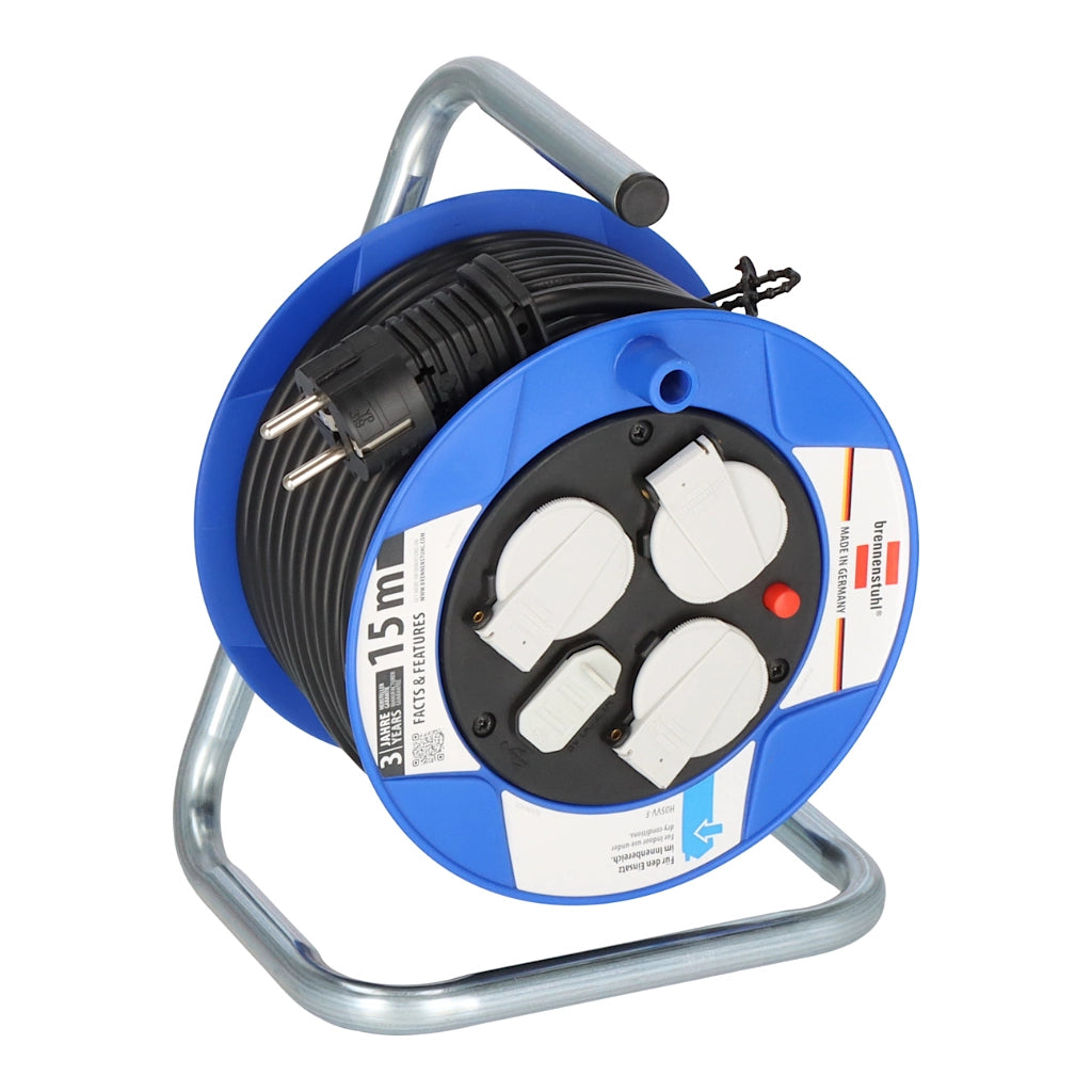 Brennenstuhl Kabeltrommel 3-fach + 2x USB 15m (1079180600) Vorderansicht