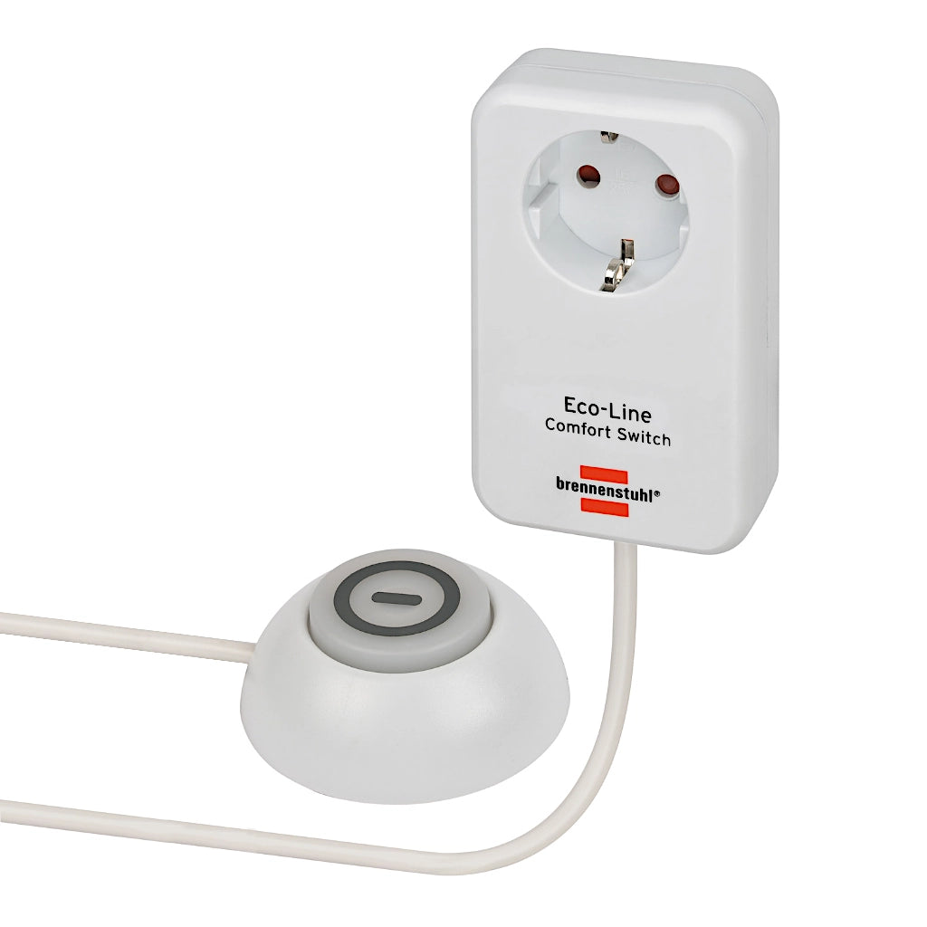 Brennenstuhl Steckdose mit beleuchtetem Fußschalter 1,5m (1508220) Ansicht von vorn