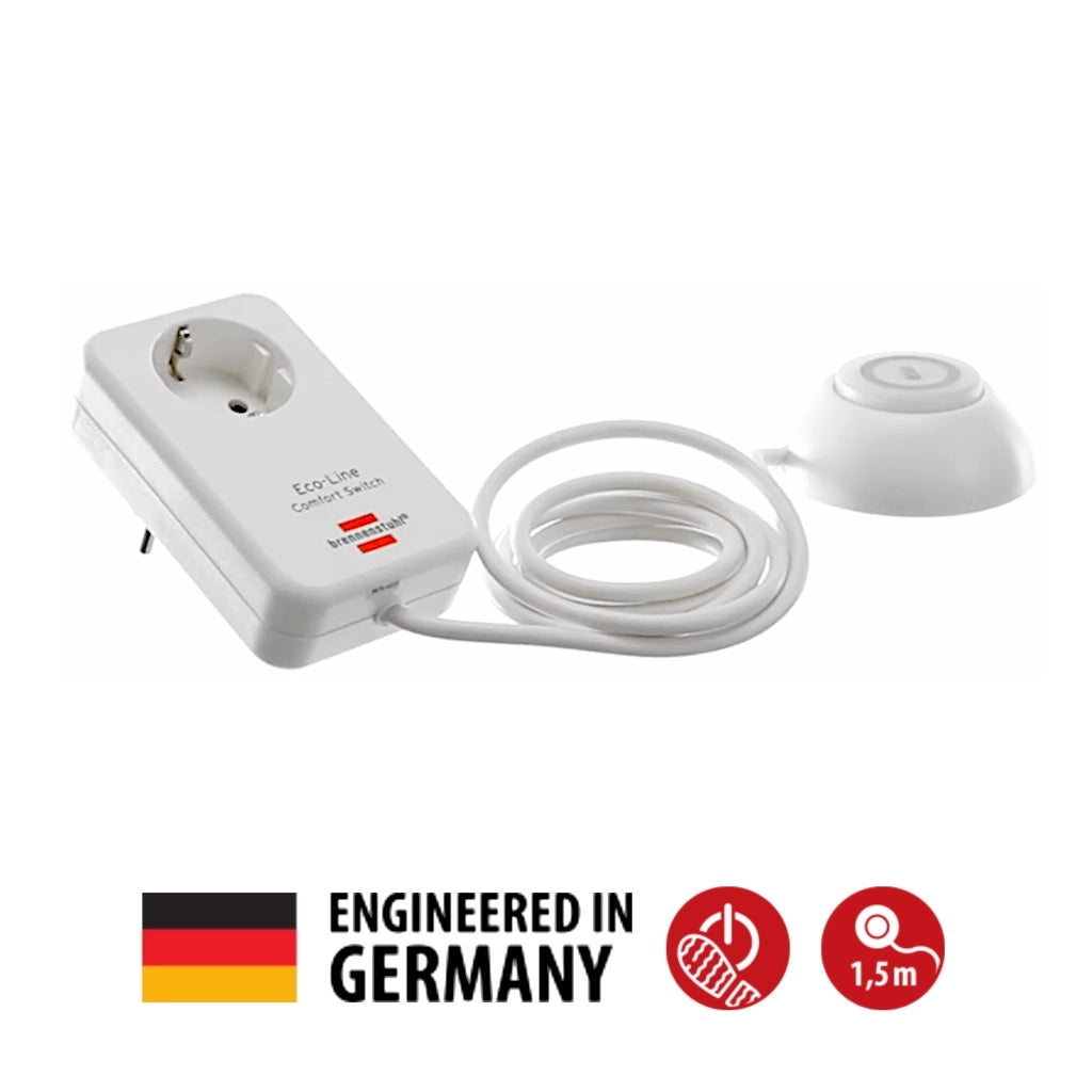 Brennenstuhl Steckdose mit beleuchtetem Fußschalter 1,5m (1508220) Vorderansicht