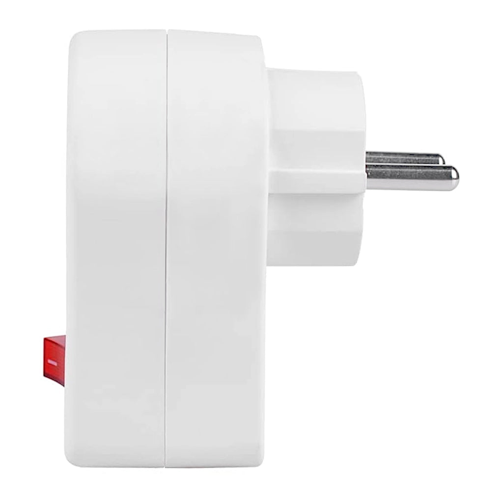 Brennenstuhl Steckdosenadapter mit Schalter weiß (1508070) Seitenansicht