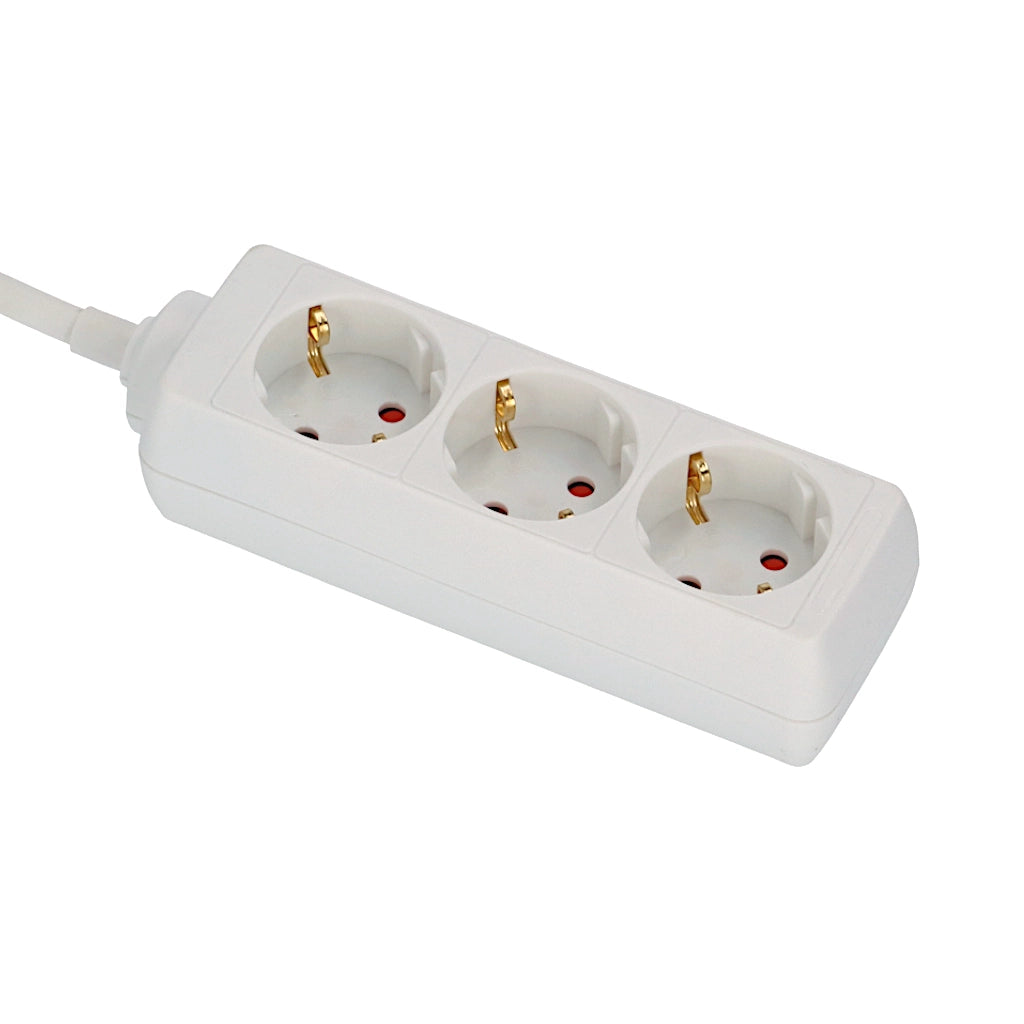 Brennenstuhl Steckdosenleiste 3-fach 1,4m weiß (1150620015) Ansicht schräg von vorn