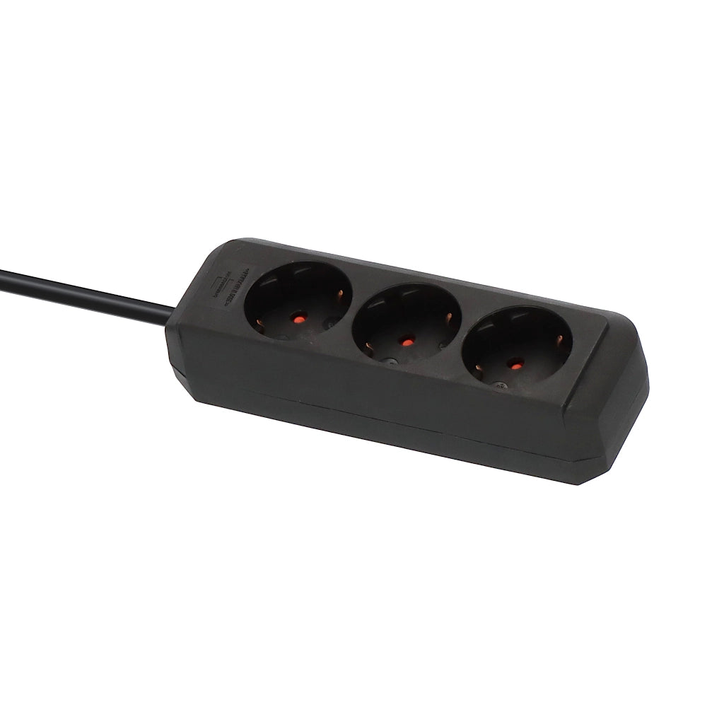 Brennenstuhl Steckdosenleiste 3-fach 1,5m schwarz Eco-Line (1158620015) Ansicht schräg von oben