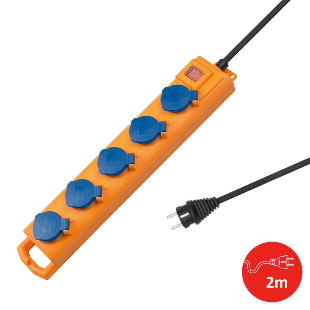 Brennenstuhl Steckdosenleiste gelb mit Schalter 5-fach IP54 (1159900205) Ansicht von oben