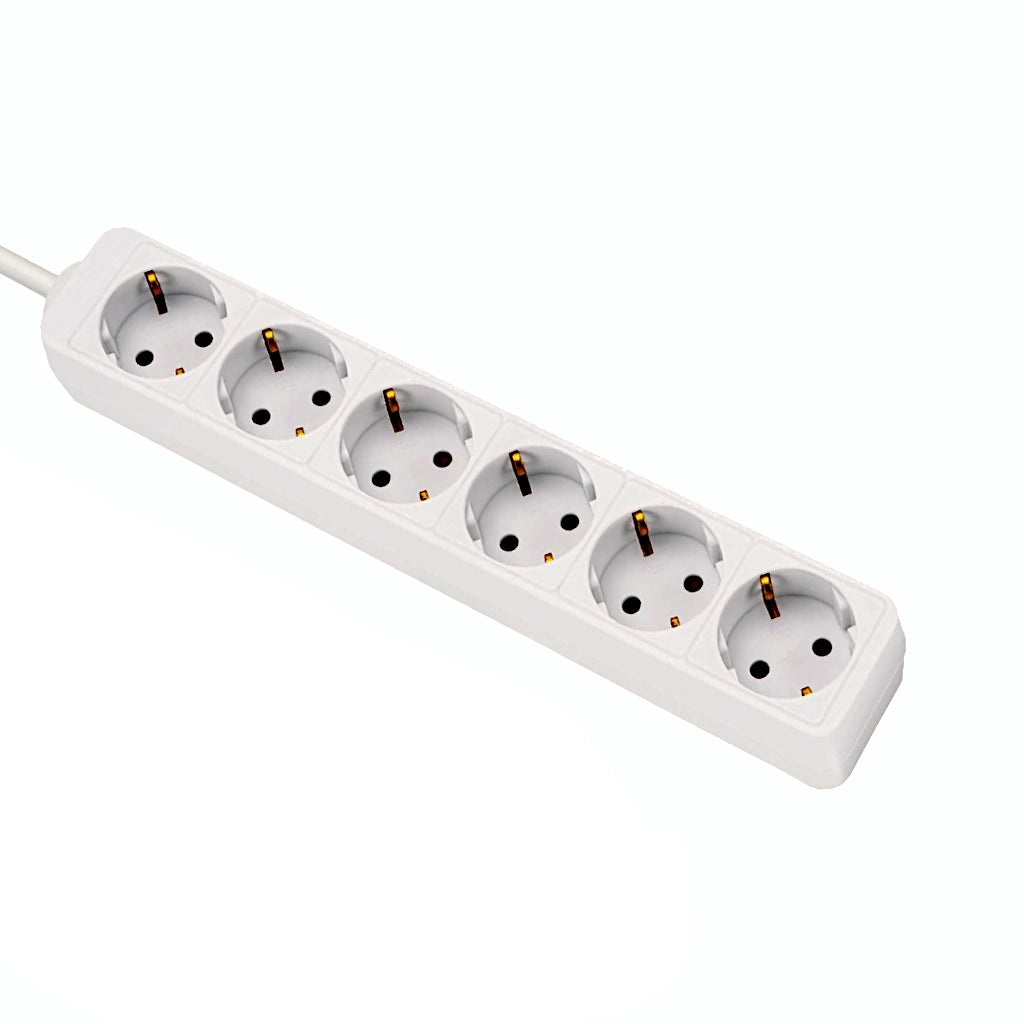Brennenstuhl Steckdosenleiste 6-fach 1,4m weiß (1550620406) Ansicht schräg von vorn