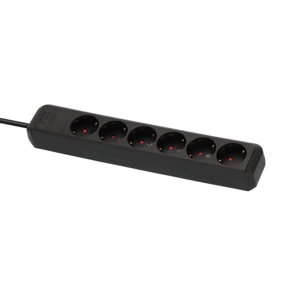 Brennenstuhl Steckdosenleiste 6-fach 1,5m schwarz Eco-Line (1159400015) Ansicht schräg von oben