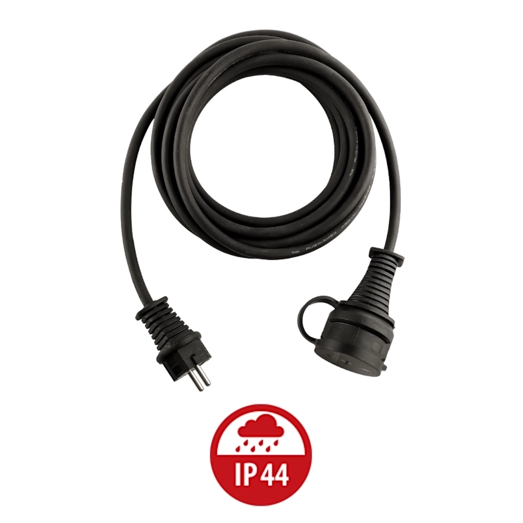 Brennenstuhl Verlängerungskabel 5m IP44 schwarz (1161420) Draufsicht zusammengeroolt