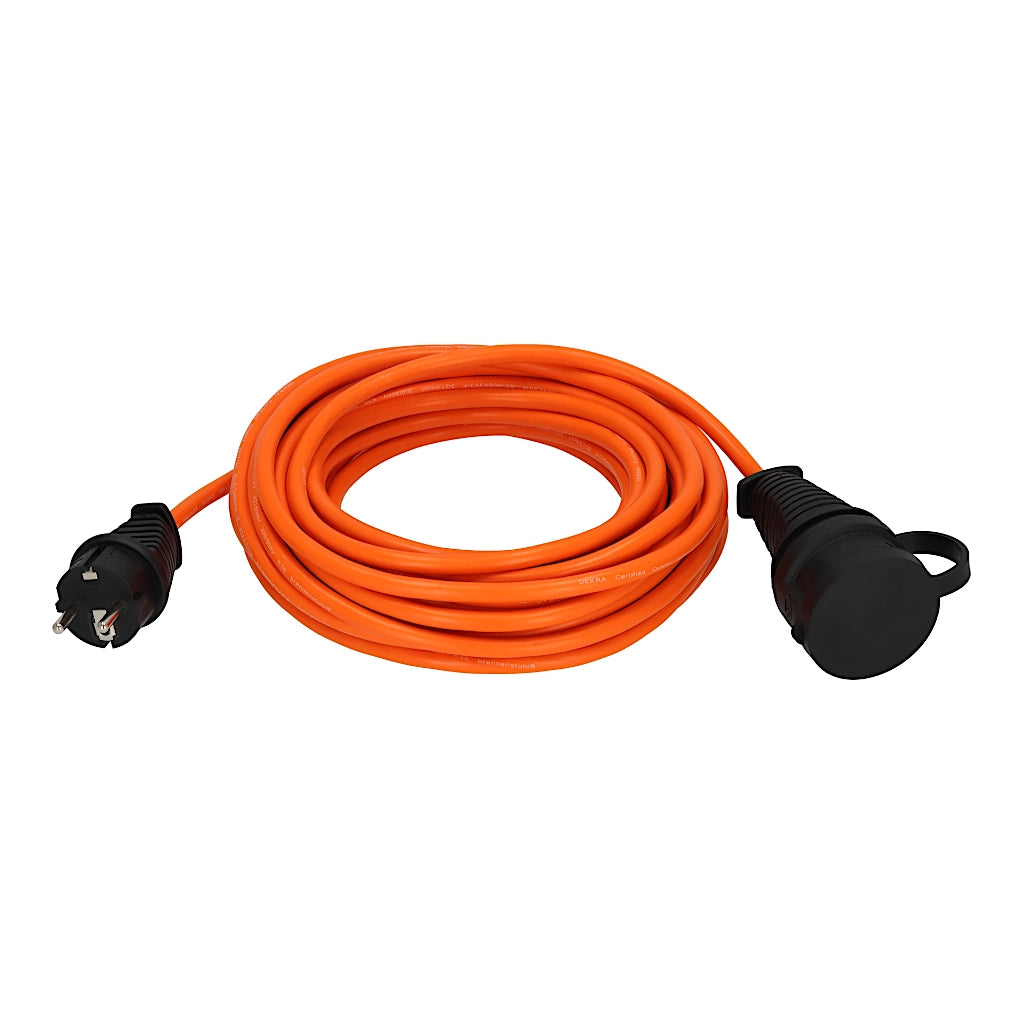 Brennenstuhl Verlängerungskabel 10m IP44 orange (1169930) Ansicht schräg von vorn zusammengerollt
