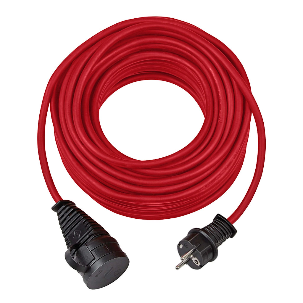 Brennenstuhl Verlängerungskabel 25m IP44 rot (1169840) Ansicht von oben zusammengerollt