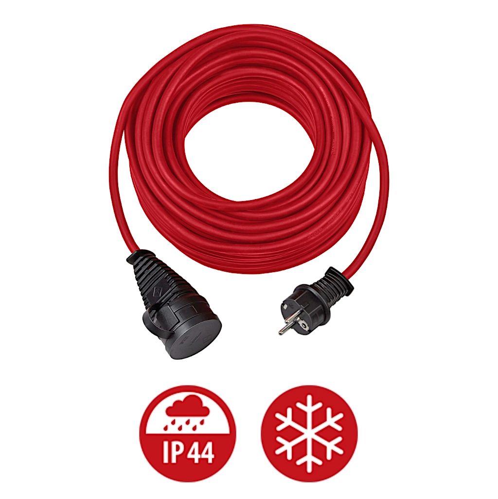 Brennenstuhl Verlängerungskabel 25m IP44 rot (1169840) Draufsicht zusammengerollt