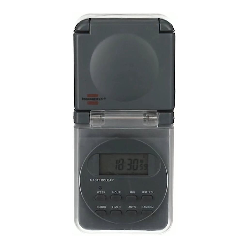 Brennenstuhl digitale Zeitschaltuhr BDZ44 anthrazit IP44 (1506706) Vorderansicht