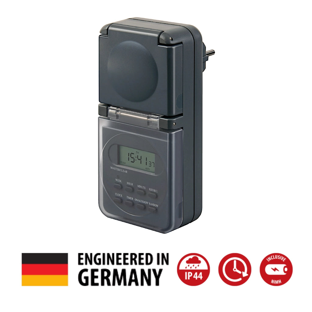 Brennenstuhl digitale Zeitschaltuhr BDZ44 anthrazit IP44 (1506706) Ansicht schräg von rechts
