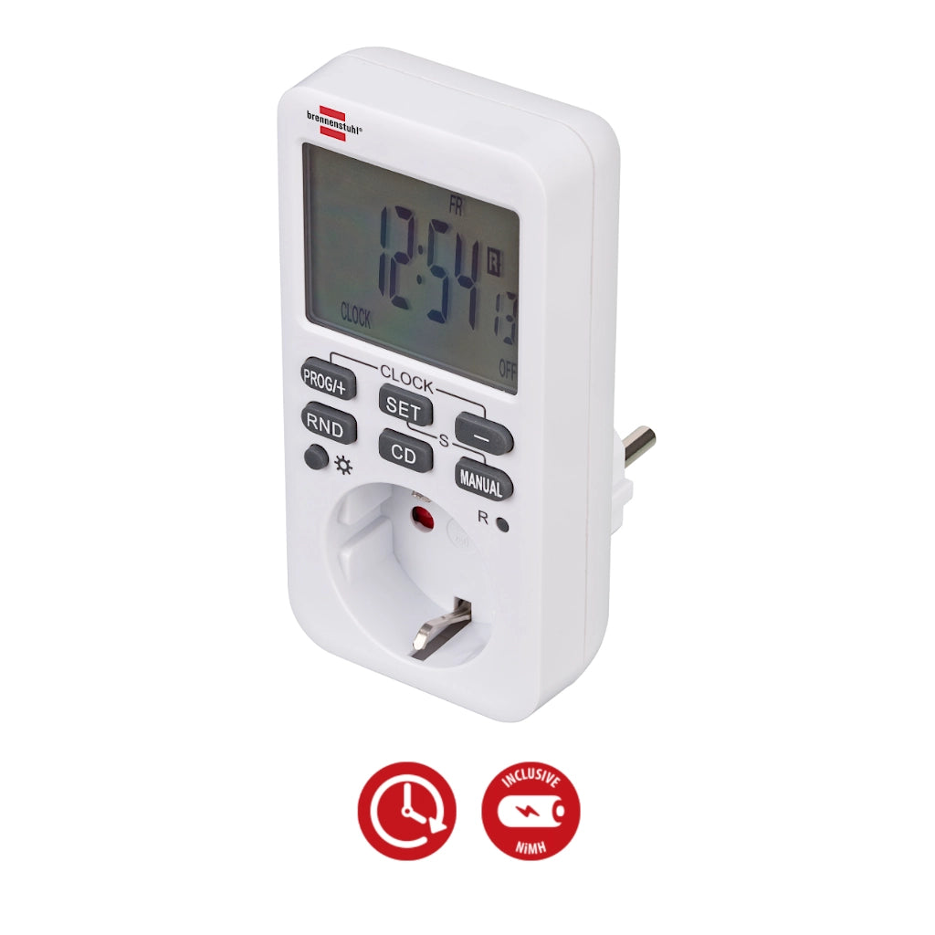 Brennenstuhl digitale Zeitschaltuhr DZL Comfort Line weiß (1506320) Ansicht schräg von rechts