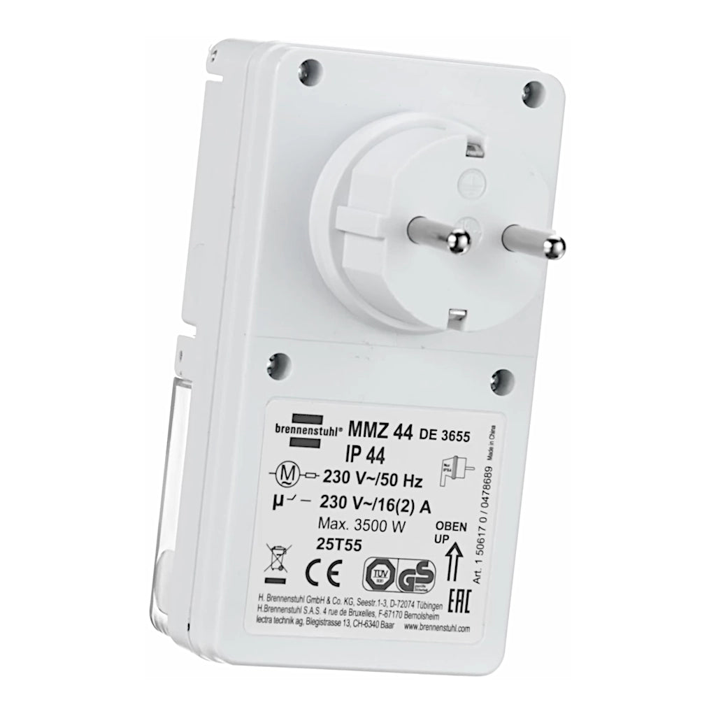 Brennenstuhl mechanische Zeitschaltuhr MMZ44 weiß IP44 (1506170) Rückansicht