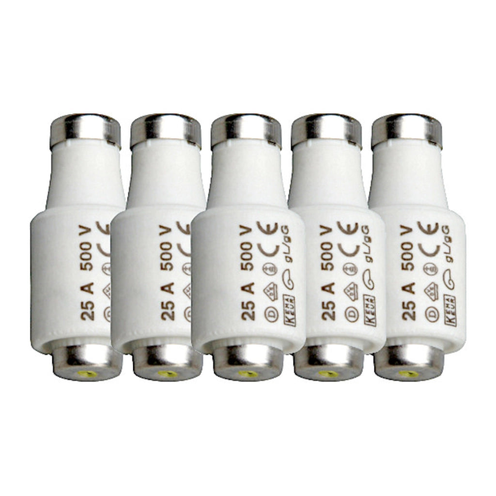 DIAZED Sicherungen 25A Dll E27 gelb | 5 Stück