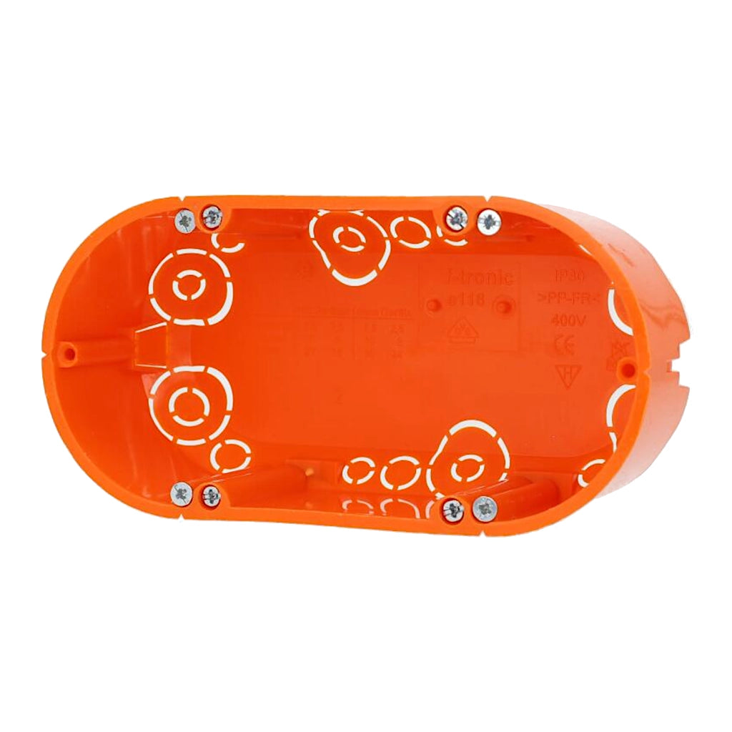 f-tronic Hohlwanddose E118 2x Ø 68mm / 47mm tief (7350041) Vorderansicht