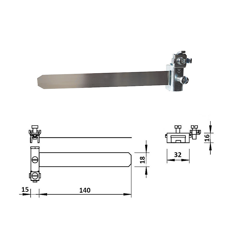 FTG Banderdungsschelle 1/8 - 3/8'' (900Ni) Abmessungen