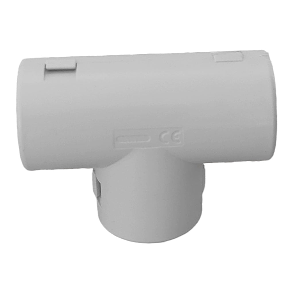 Gewiss T-Stück M32 (DX40232 / RKT32G) Ansicht stehend schräg von oben