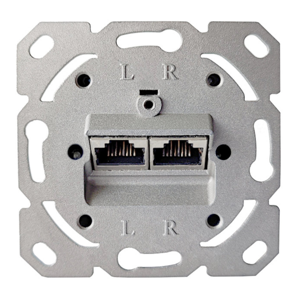 Netzwerkdose Cat.6a (10Gbit/s) 2x RJ45 Vorderansicht
