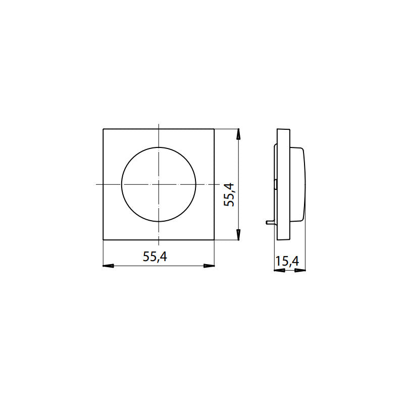 Kopp Athenis stahl Abdeckung Dimmer Nr.2 (490620186) Abmessungen