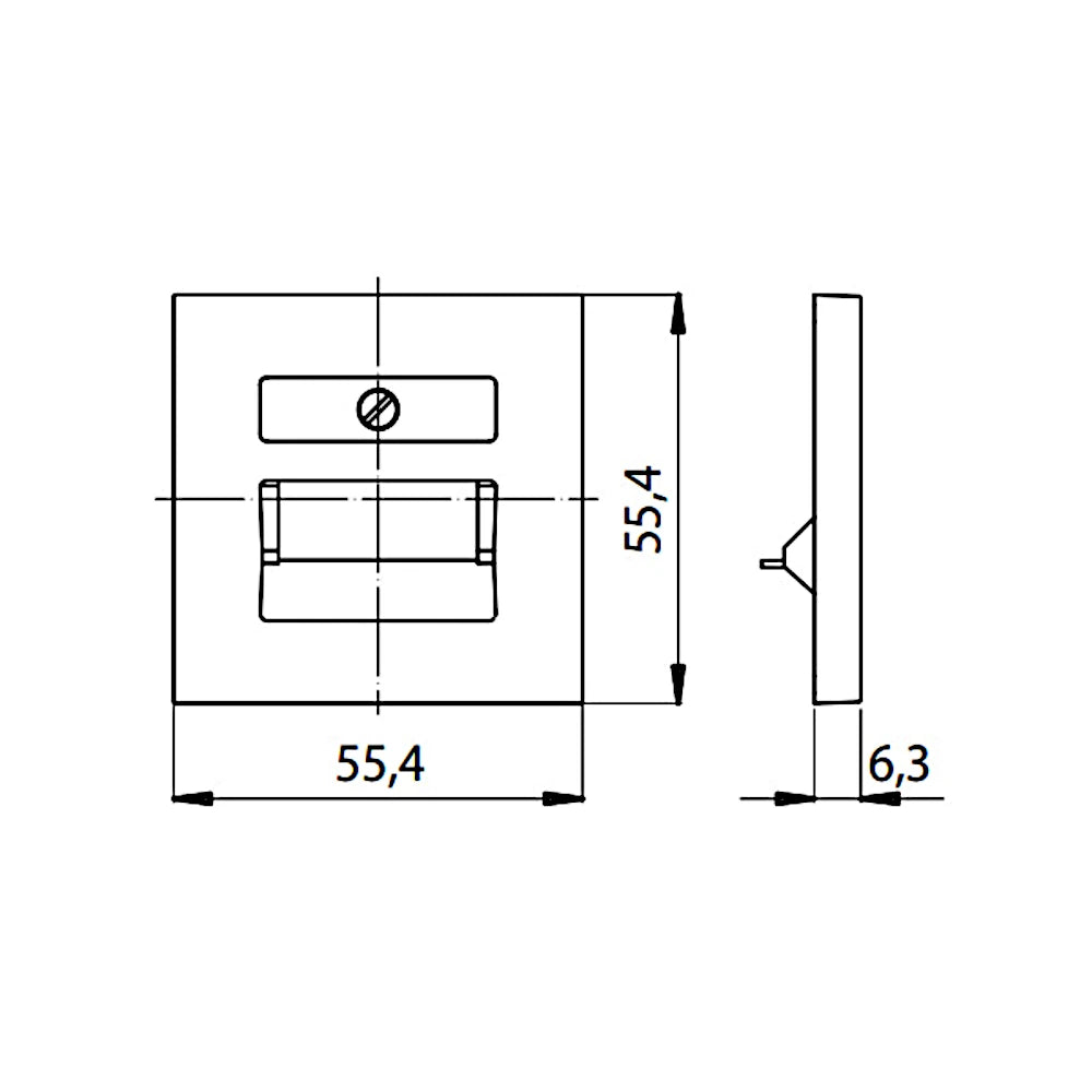 Kopp Athenis grau matt Abdeckung UAE technische Zeichnung mit Abmessungen