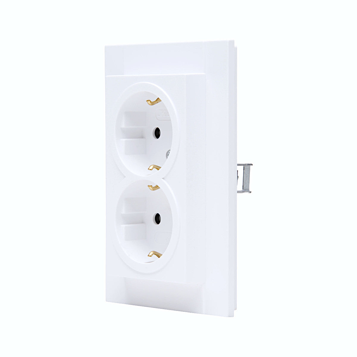 Kopp Athenis arktisweiß matt Steckdose 2-fach Ansicht schräg