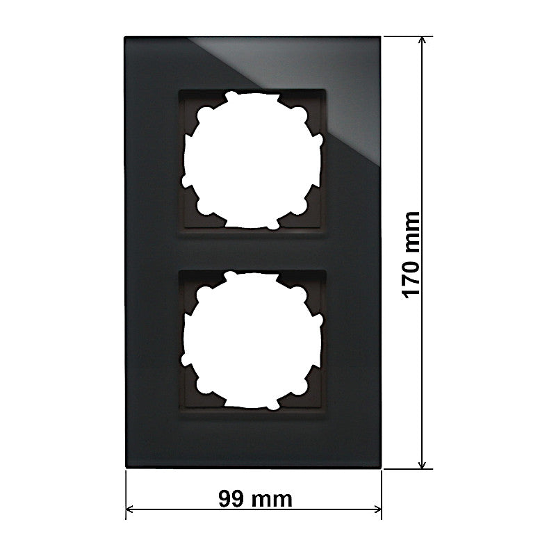 Kopp Athenis Glasrahmen 2-fach schwarz Abmessungen