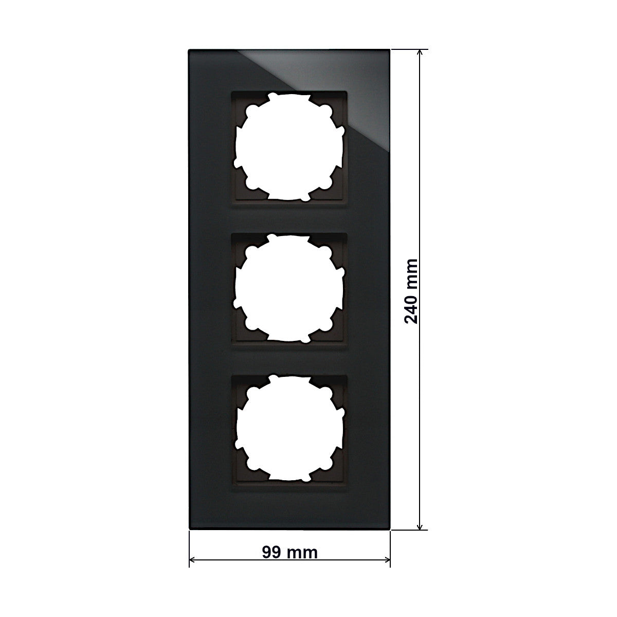 Kopp Athenis Glasrahmen 3-fach schwarz Abmessungen