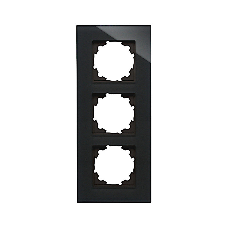 PNI WP101B Unterputzdose Mit Glasrahmen – Schwarz, Für EU-Stecker, Einfachmontage