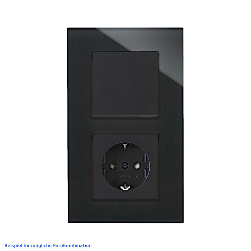 Kopp Athenis Glasrahmen Farbkombination schwarz mit anthrazit Steckdose