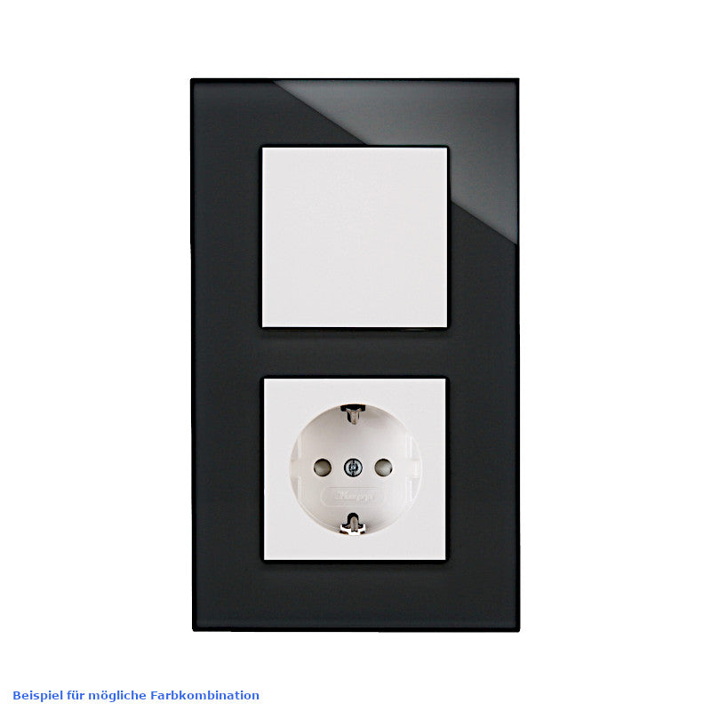 Kopp Athenis Glasrahmen Farbkombination schwarz mit reinweiss Steckdose