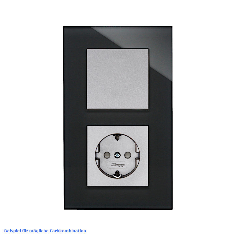 Kopp Athenis Glasrahmen Farbkombination schwarz mit stahl Steckdose