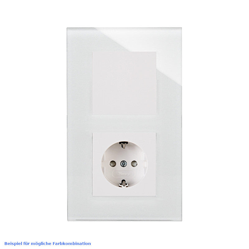 Kopp Athenis Glasrahmen Farbkombination weiß mit reinweiss Steckdose