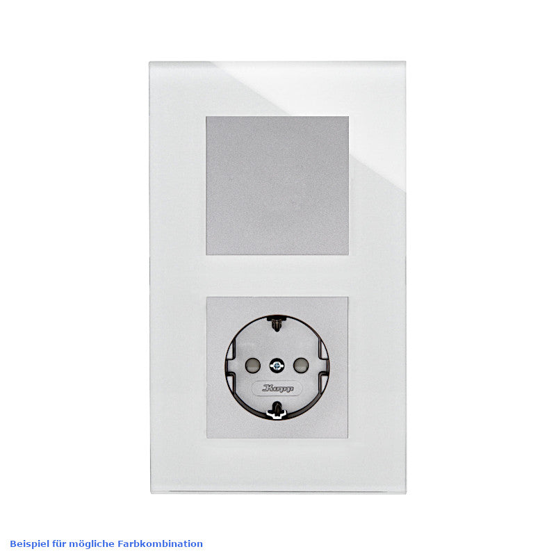 Kopp Athenis Glasrahmen Farbkombination weiß mit stahl Steckdose