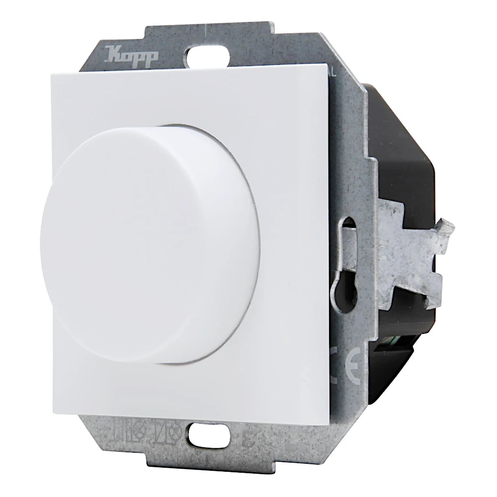 Kopp Athenis grau matt Dimmer Universal LED 3-100 Watt Ansicht schräg