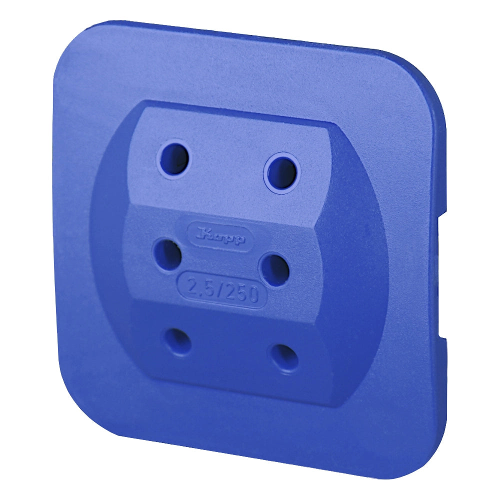 Kopp 3-fach Euroadapter blau (174900003) Vorderansicht