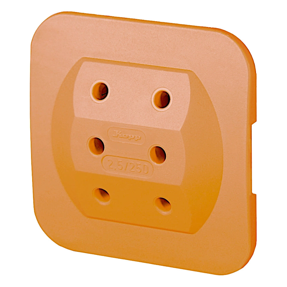 Kopp 3-fach Euroadapter orange (174900003) Vorderansicht