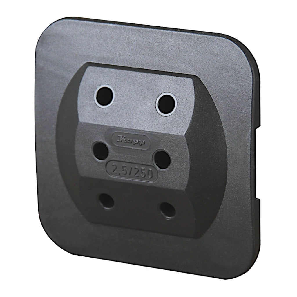 Kopp 3-fach Euroadapter schwarz (174905008) Vorderansicht