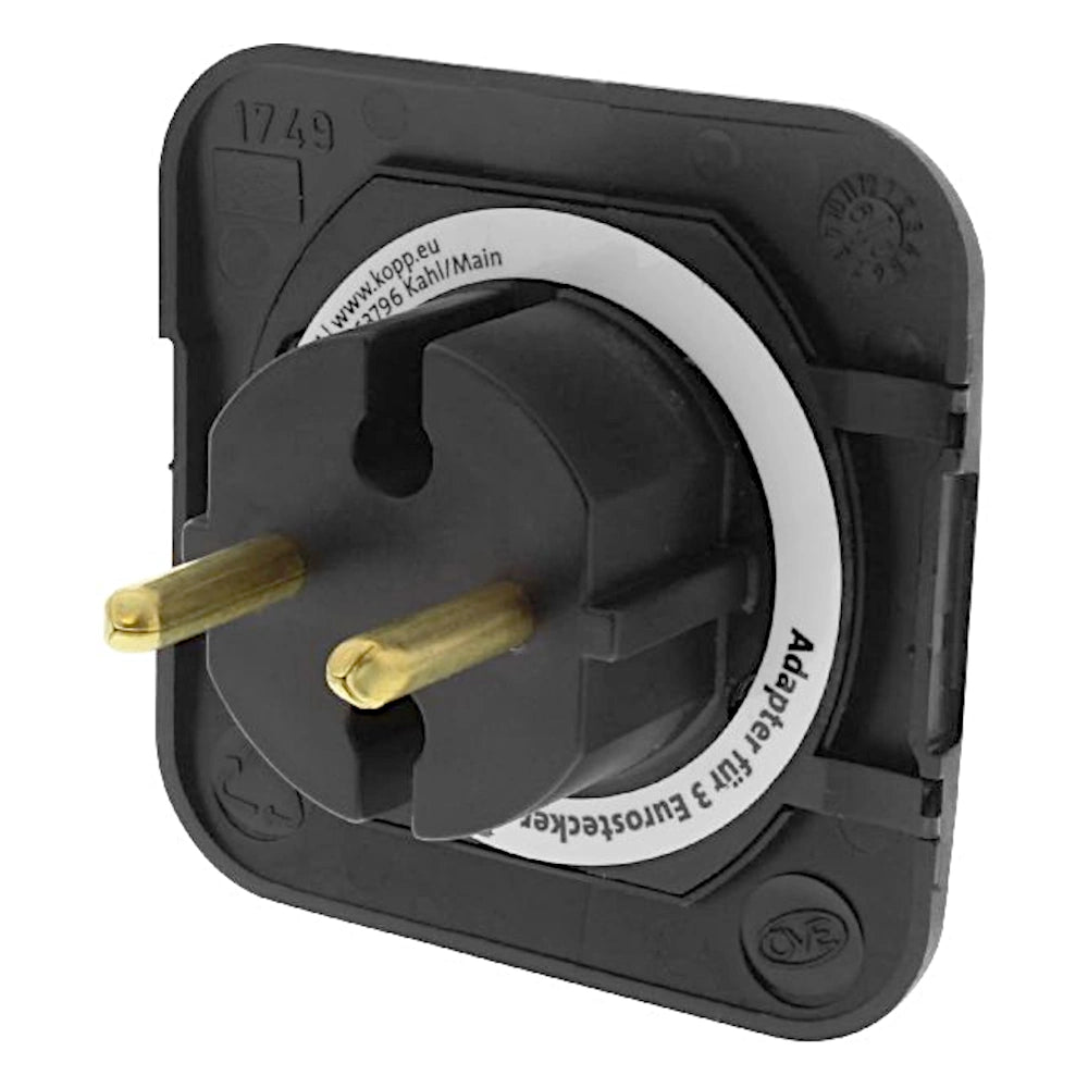 Kopp 3-fach Euroadapter schwarz Rückansicht