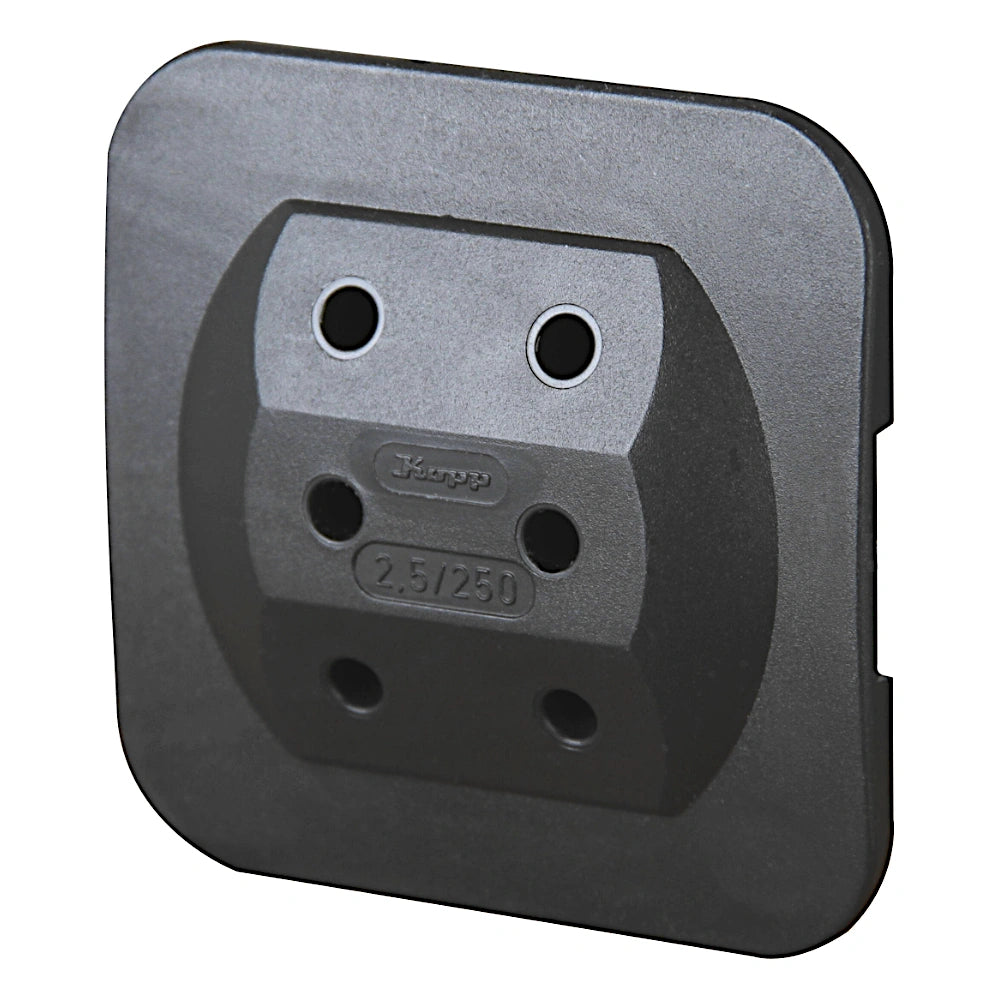 Kopp 3-fach Euroadapter schwarz (174905008) Vorderansicht