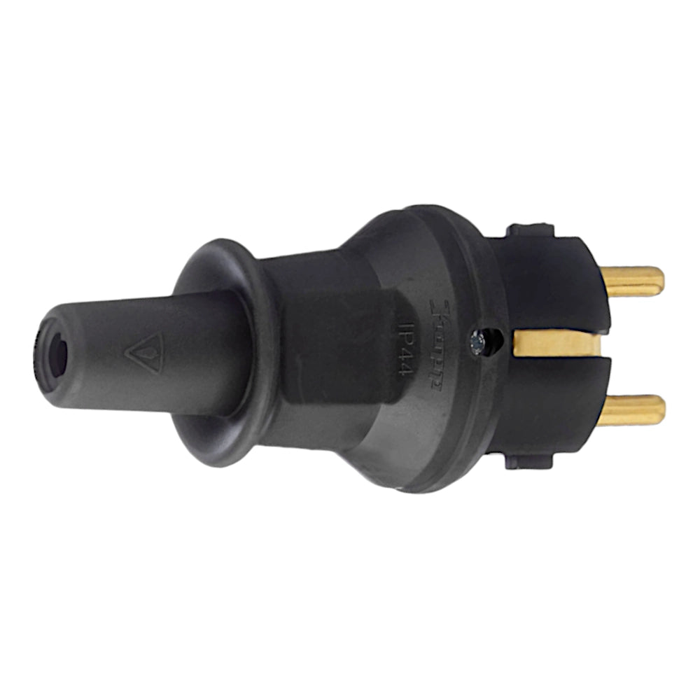 Kopp Gummistecker schwarz IP44 (173016008) Seitenansicht schräg von hinten