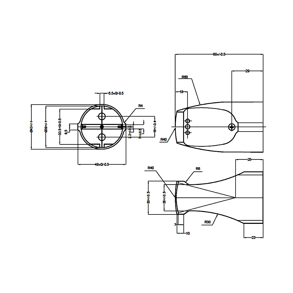 Kopp Kunststoff Schalenkupplung technische Zeichnung mit Abmessungen