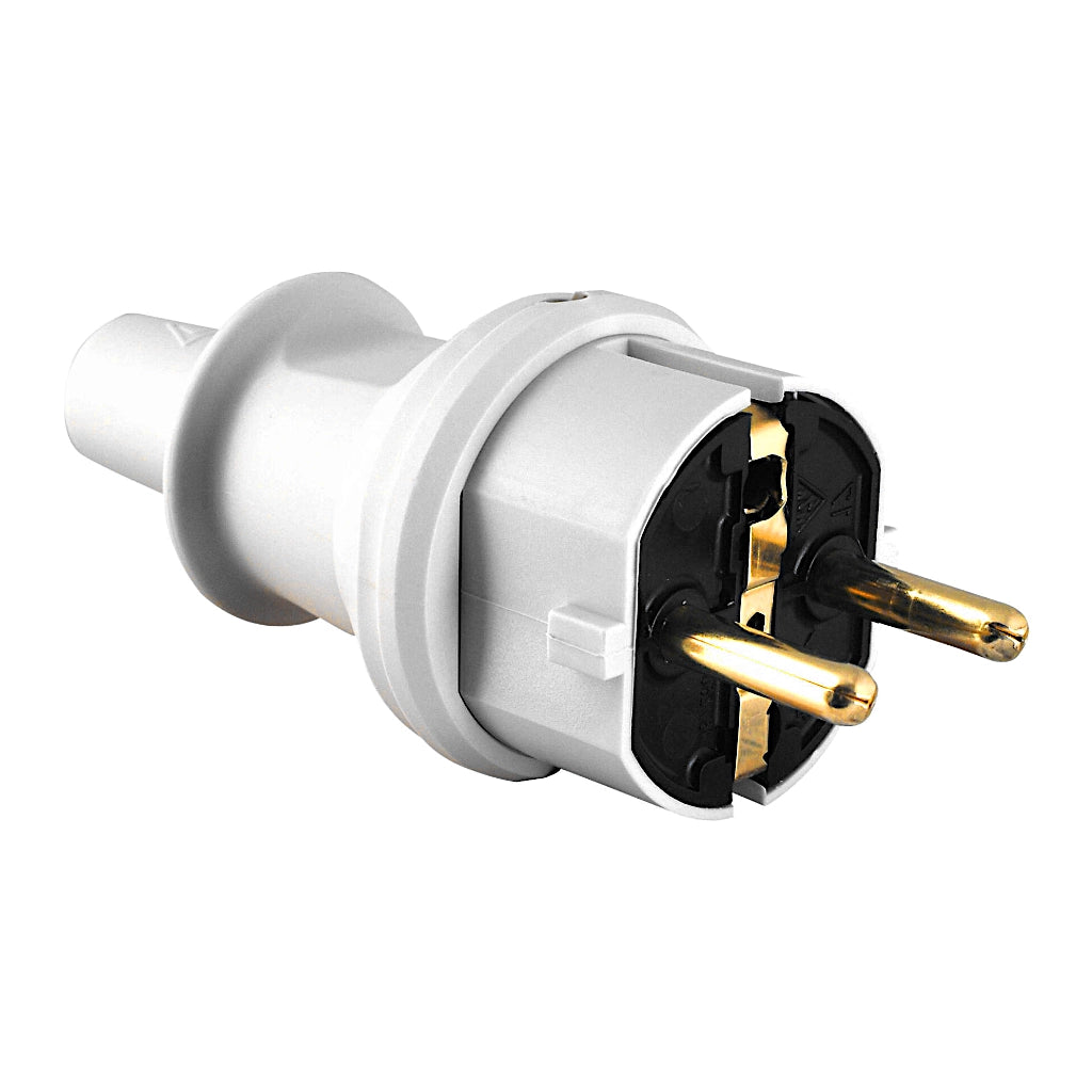 Kopp Kunststoff Stecker grau IP44 (173004009) Ansicht schräg von vorn