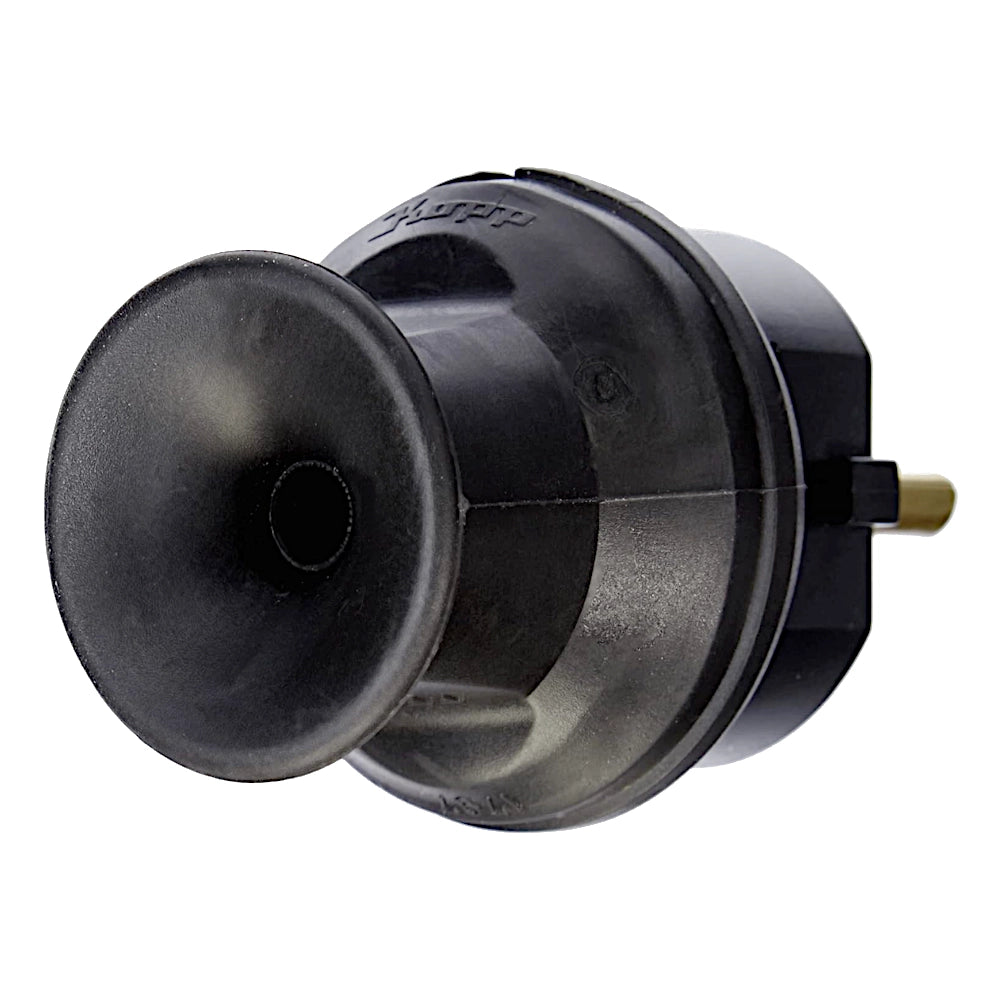 Kopp Kunststoff Stecker schwarz IP44 (179716005) Ansicht schräg von hinten