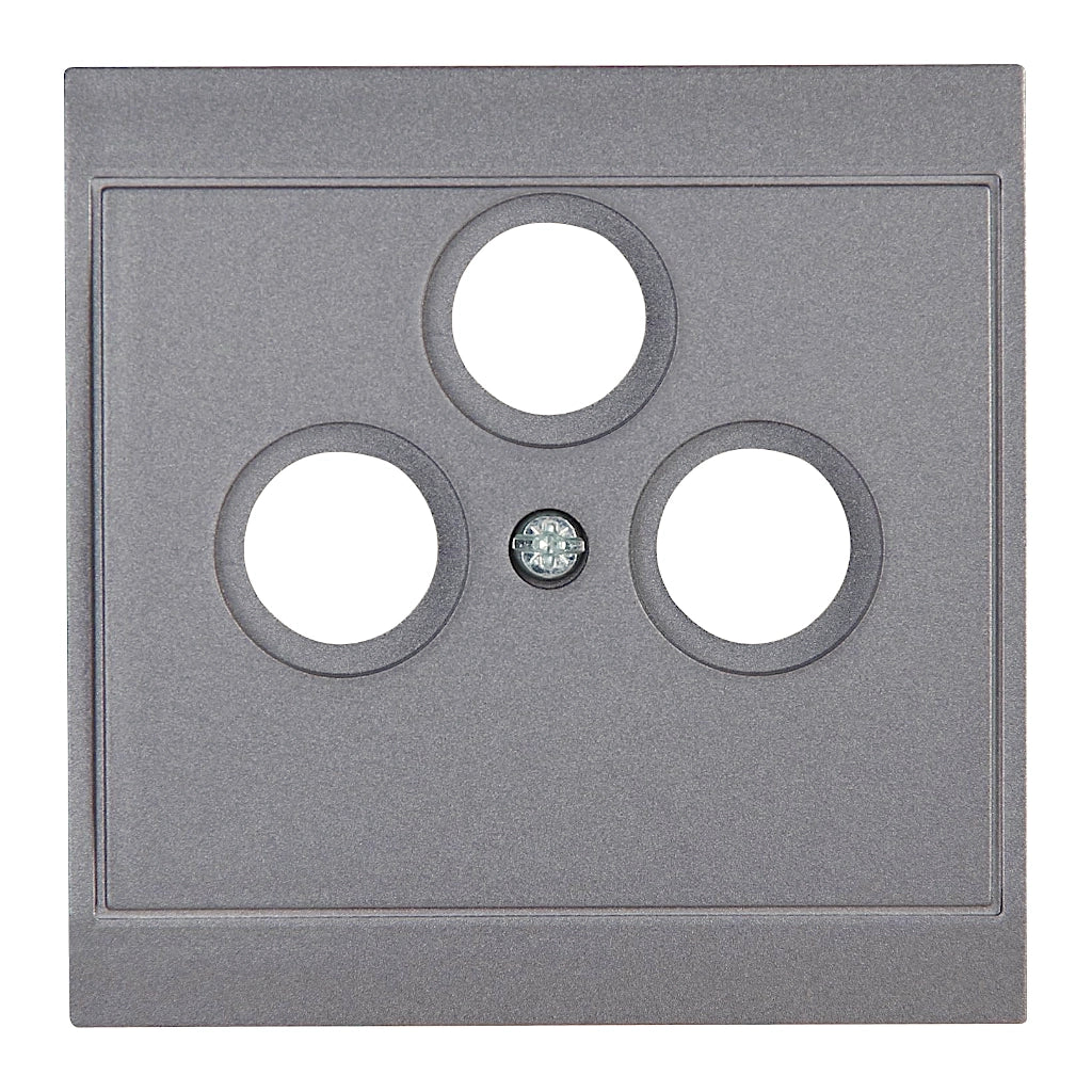 Kopp Malta anthrazit Abdeckung Antennendose SAT/TV/RF (313715181) Vorderansicht