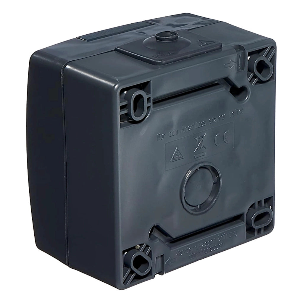 Kopp Nautic anthrazit Steckdose mit Berührungsschutz + Zahlenschloss (955015016) Rückansicht schräg von links