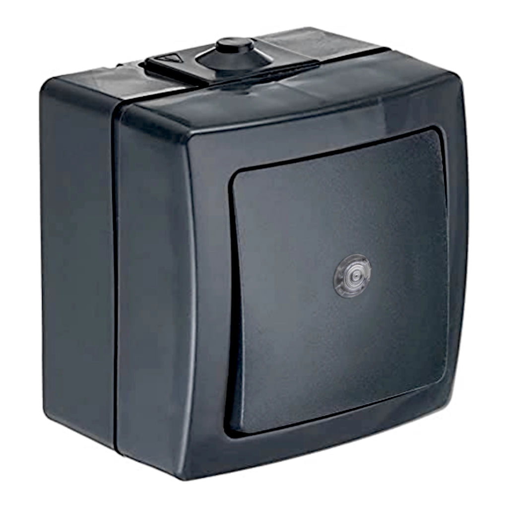 Kopp Nautic anthrazit Taster mit Linse (566315004) Vorderansicht schräg von links