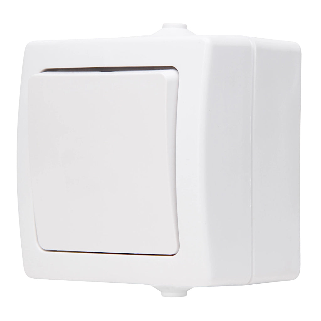 Kopp Nautic arktisweiß Aus-Wechselschalter (565602002) Ansicht schräg von der Seite