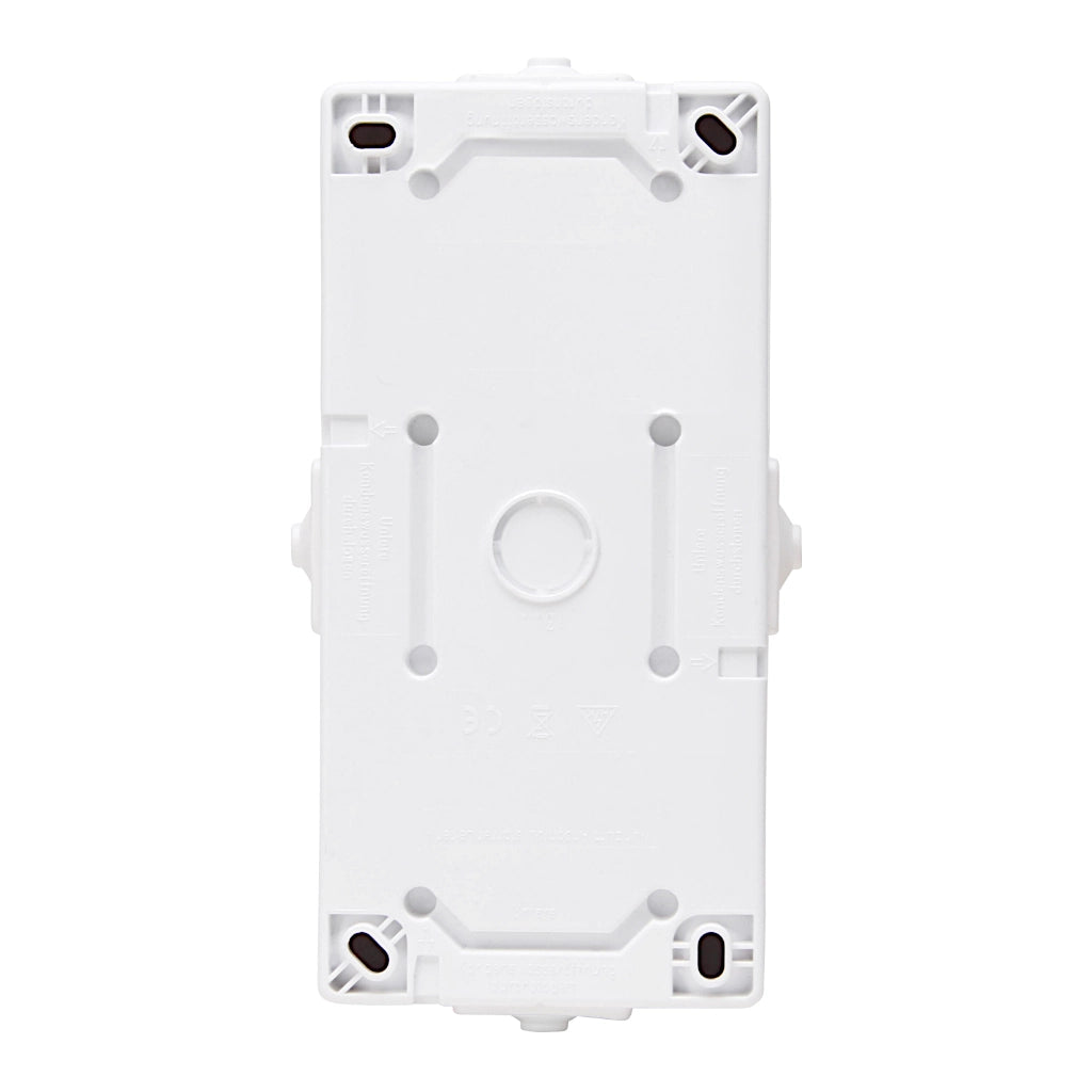 Kopp Nautic arktisweiß Aus-Wechselschalter + Steckdose senkrecht (138502009) Rückansicht